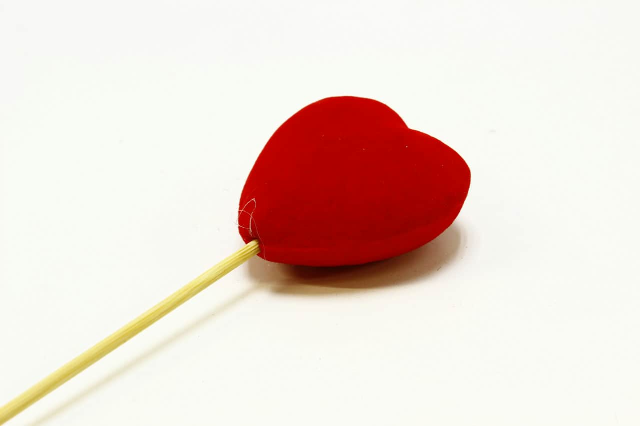 Вставка Сердце (пластик), 5,5хH47,5см, красный (Арт) 302G5414