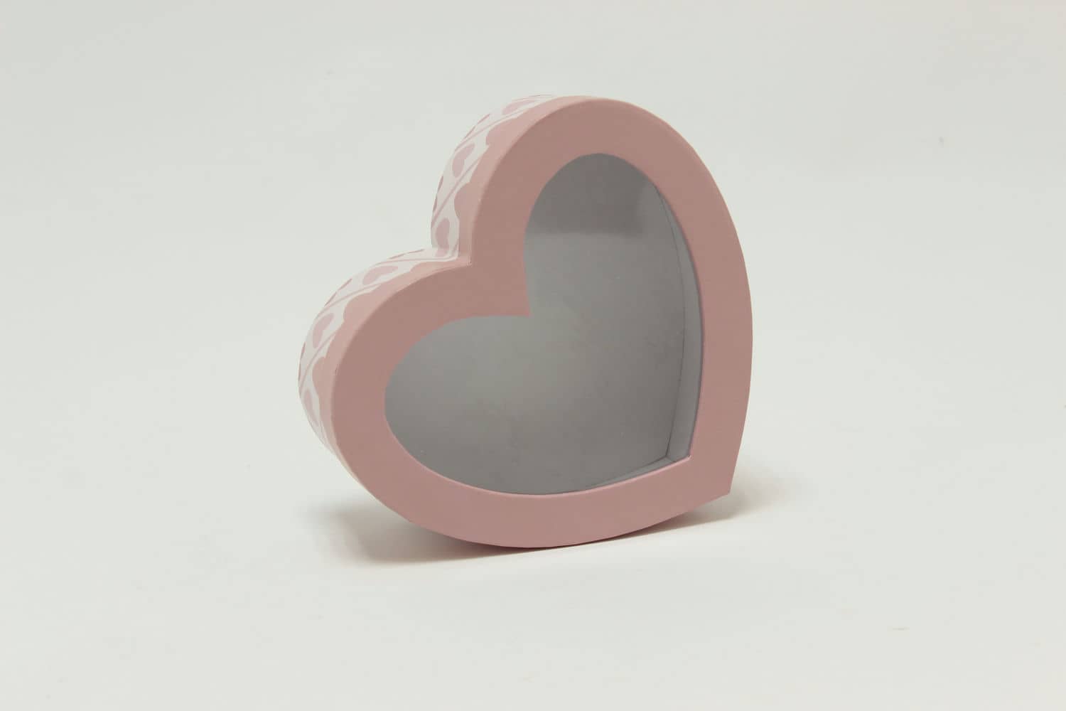 Коробка "Сердце" с прозрачной крышкой 15.5*14,5*5 см, Розовый (Арт) 88037976-3