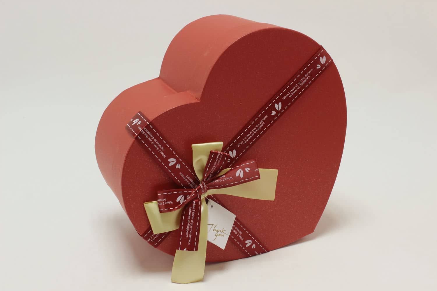 Коробка Сердце "Бант с надписью" 31*29*15 см, Красный (Арт) 720-377-1