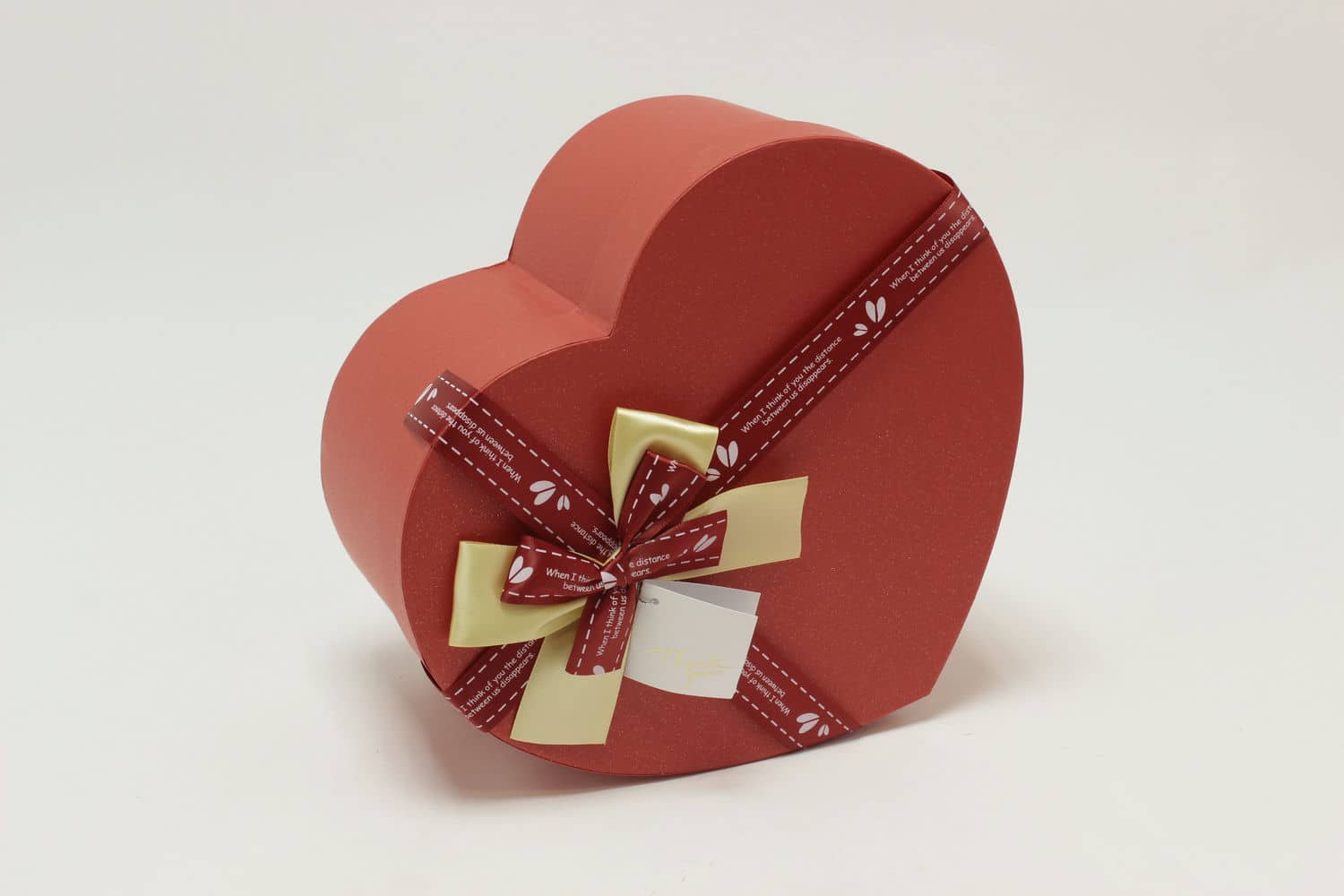 Коробка Сердце "Бант с надписью" 27*24*13 см, Красный (Арт) 720-377-2