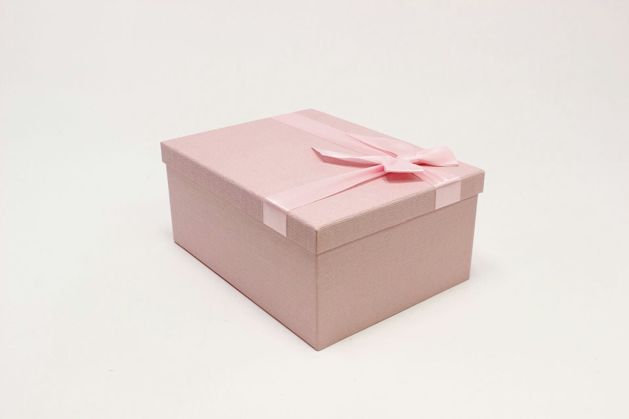 Коробка прямоугольная "Бант" Розовый 30*22,8*13,3 см (Арт) 721604/0020-3