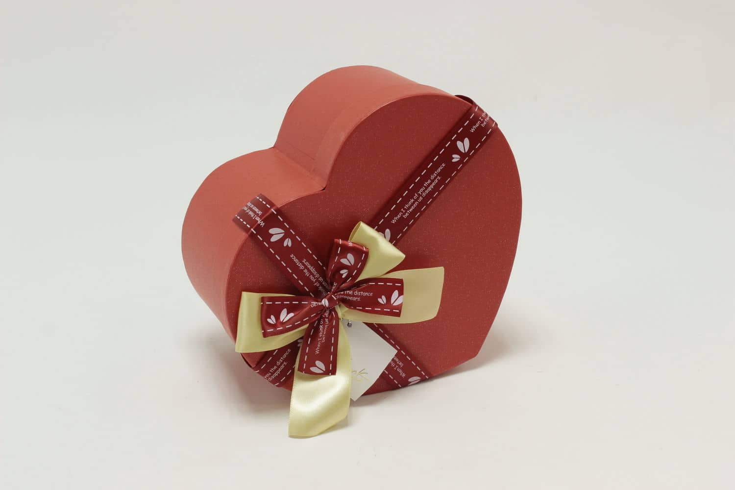 Коробка Сердце "Бант с надписью" 22*19*10 см, Красный (Арт) 720-377-3