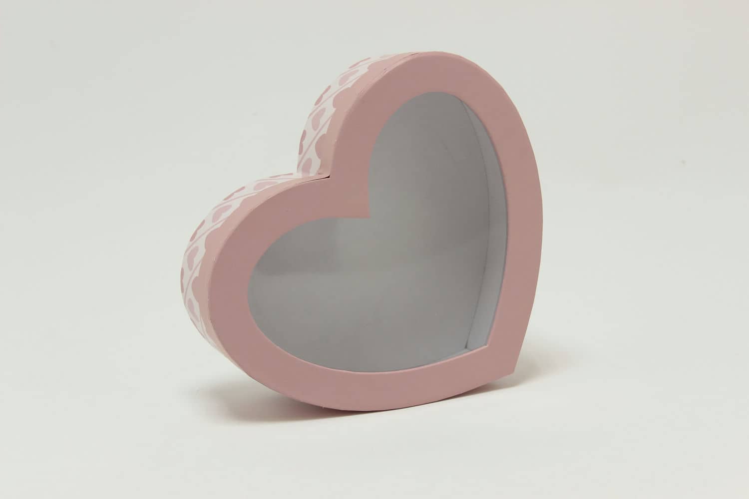 Коробка "Сердце" с прозрачной крышкой 19.5*17.5*5.5 см, Розовый (Арт) 88037976-2