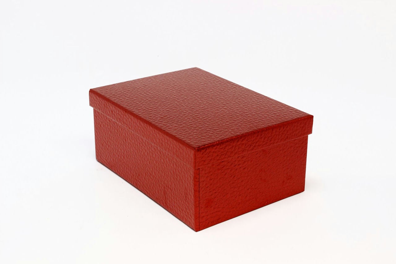 Коробка Прямоугольная 24,3*17,6*10,5 см "Кожа крокодила" Красный (Арт) 721604/0001-6