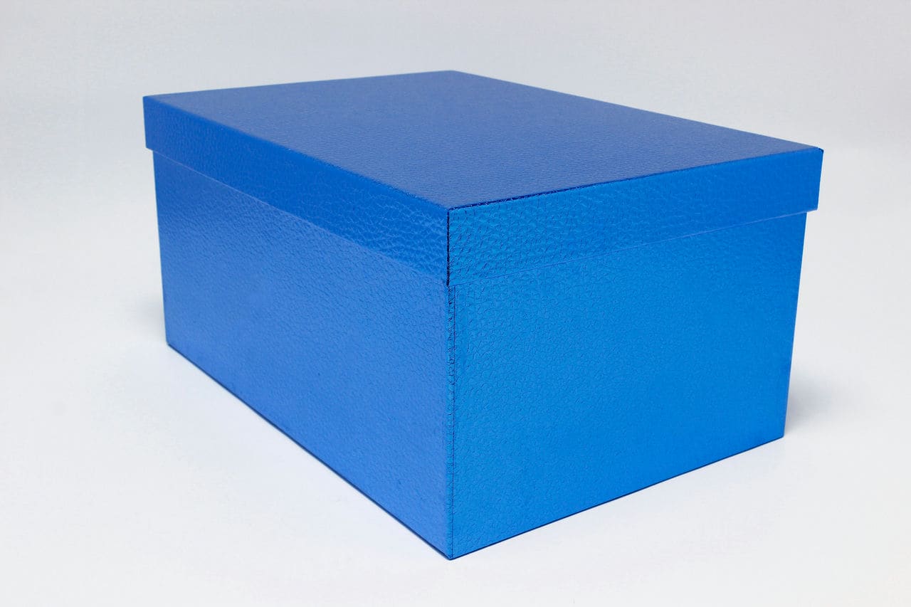 Коробка прямоугольник 50*35*25 см "Кожа крокодила" Синий (Арт) 7210808/0005-1