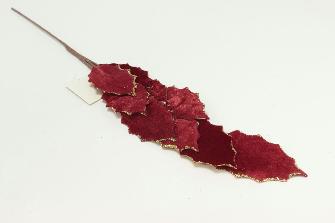 Ветка с бархатными листьями, H70 см
