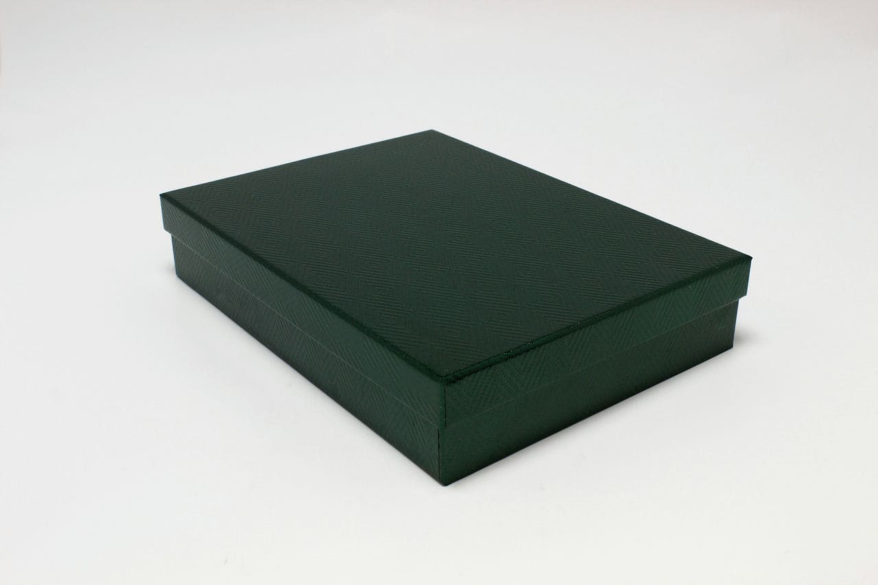 Коробка прямоугольник "Узор" 38*28,5*7,5 см, Изумрудный (Арт) 721607/0011-5
