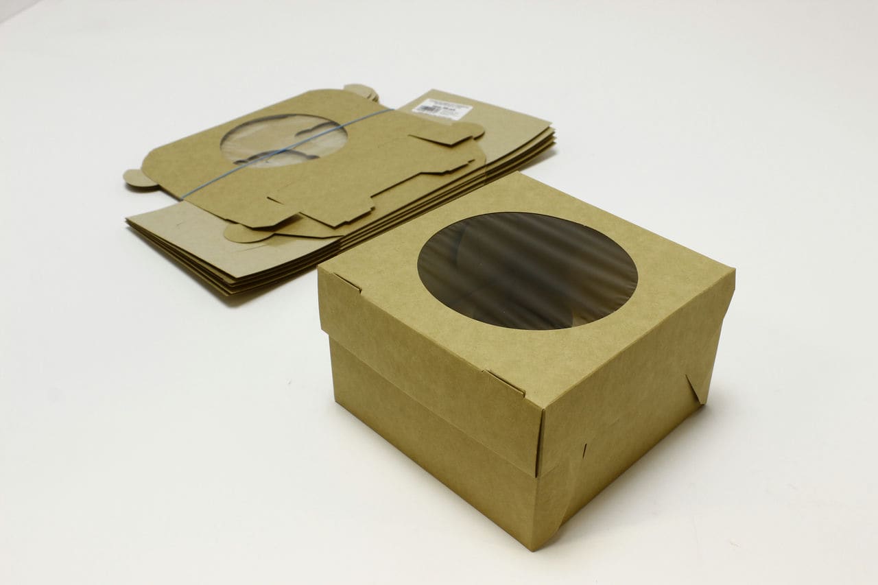 Коробка ECO крафт для 4 маффинов, 160*160*100 (5шт в 1 упак)