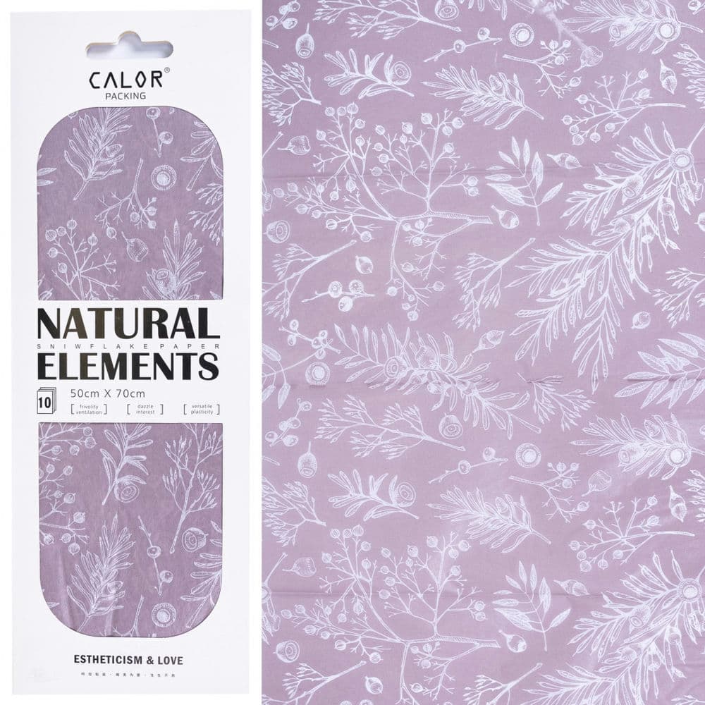 Бумага тишью с рисунком 50*70см Жёлудь и ягоды, 10 листов (4)