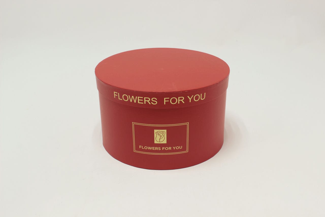 Коробка Круг "Flowers For You" 25,5*15 см, Красный (Арт) 7202400/4-4