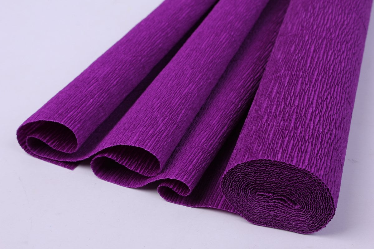 Бумага гофрированная простая, 180гр 593 фиолетовая