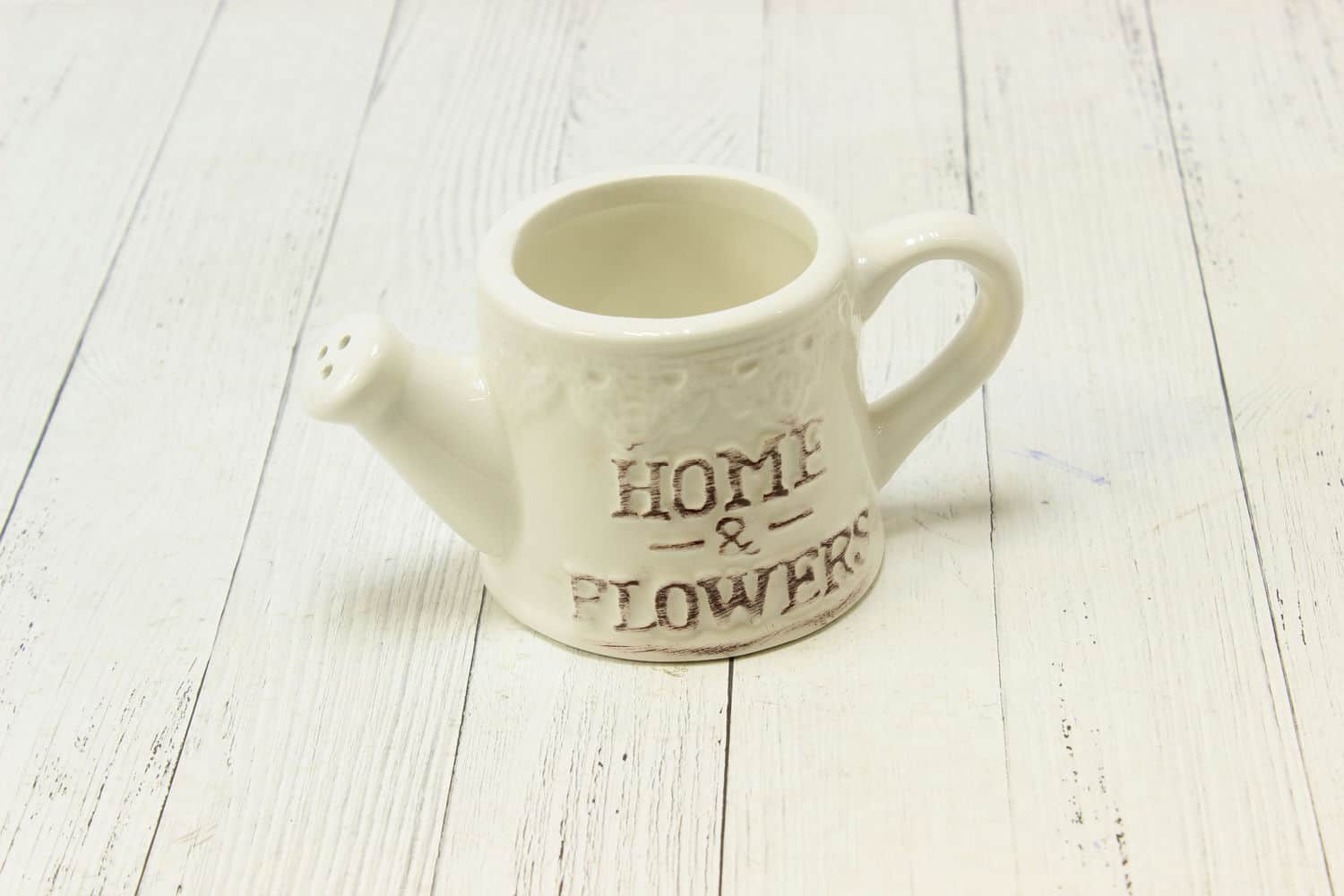 Кашпо керамика Лейка "Home Flowers" 15*7,5см, Белый