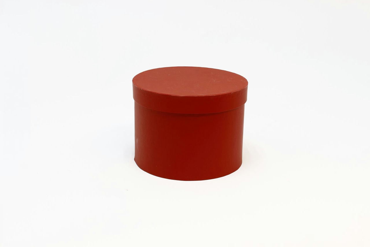 Коробка подарочная круг D20*14,5 см, Красная (Арт) 7211006/1535-8