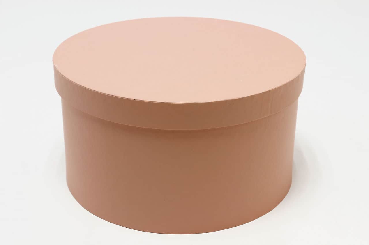 Коробка круг однотонная 27,5*14,7 см, Розовый (Арт) 721814/1532-1