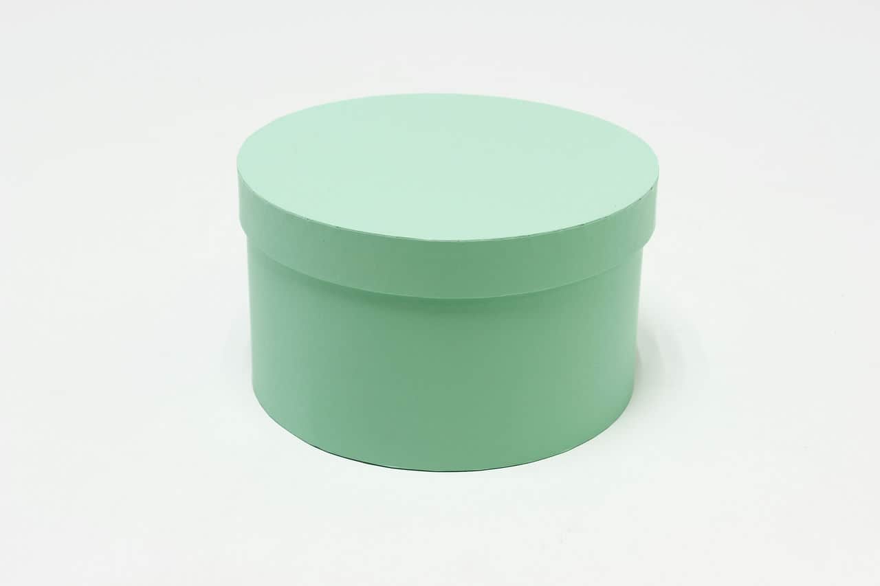 Коробка круг однотонная 20,5*11,8 см, Светло-зелёный (Арт) 721814/1533-4