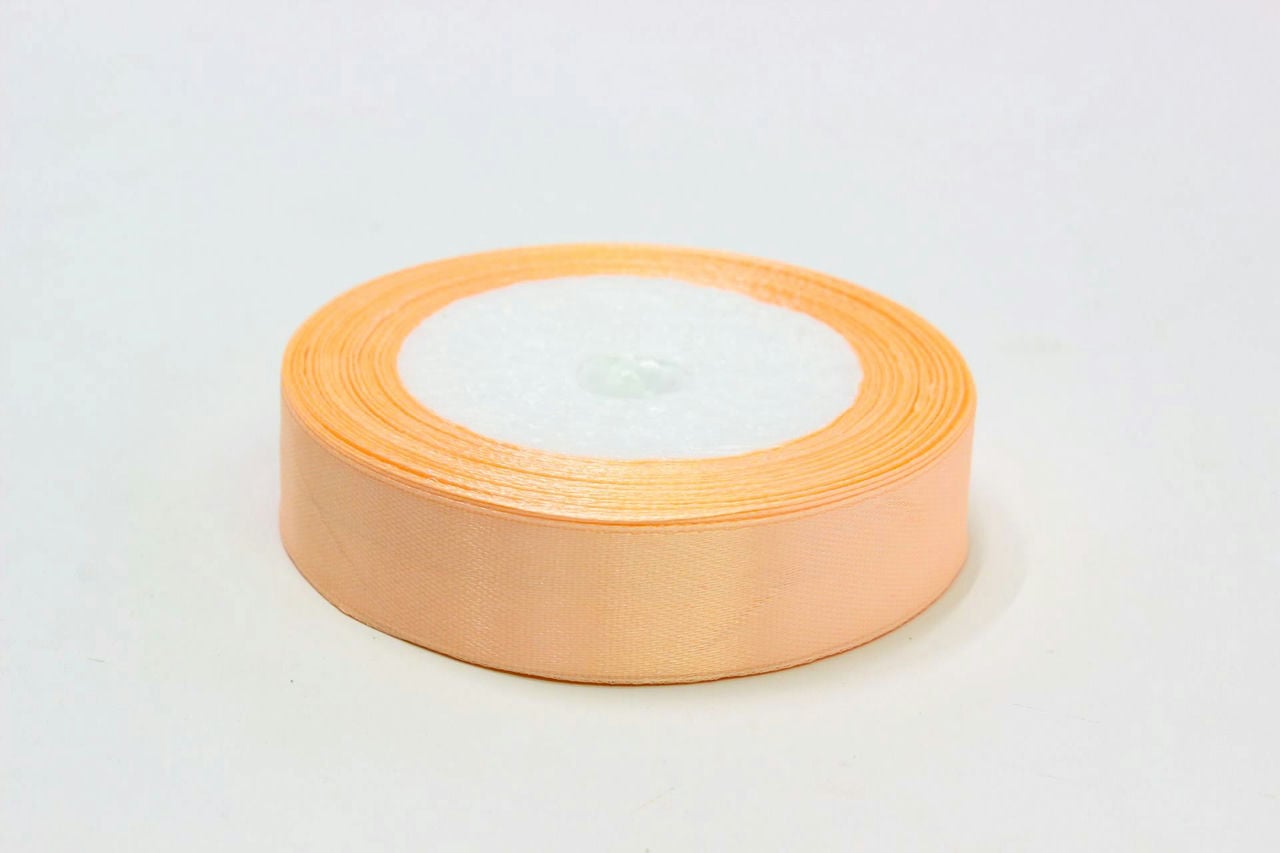 Лента Атласная (Сатин) 2см*25ярд Персиковый