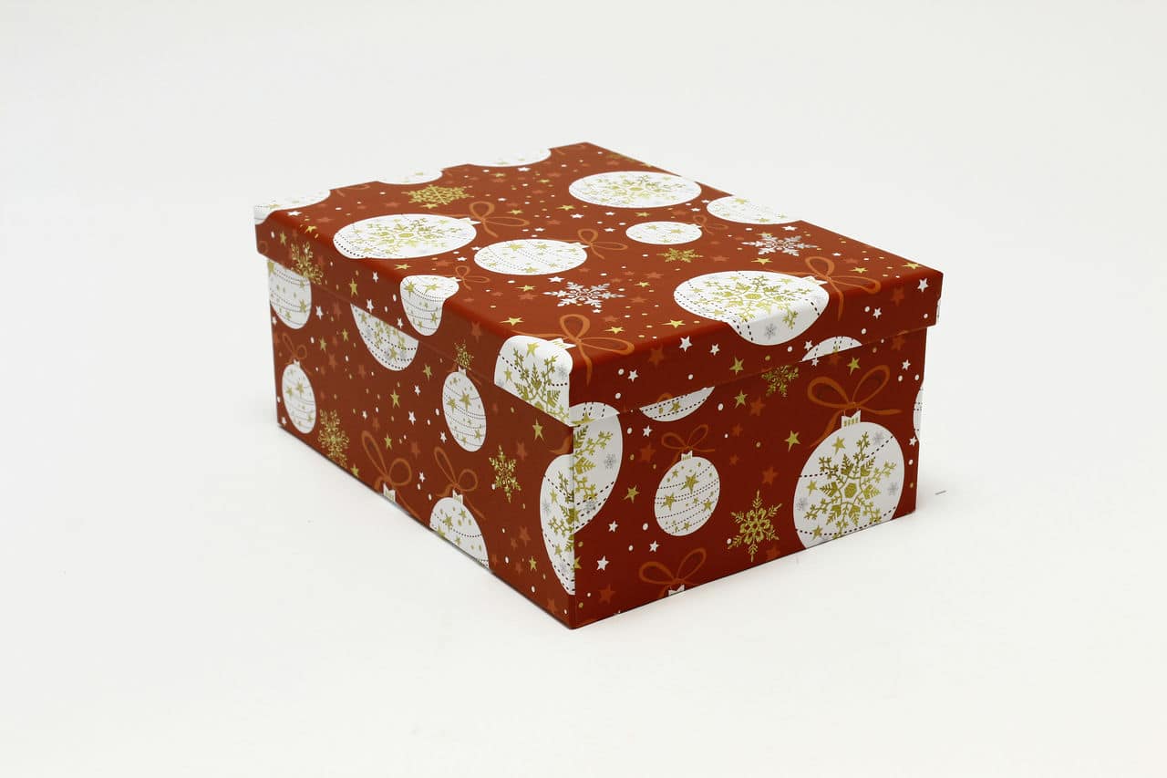 Коробка НГ Прямоугольная 26,3*19,3*11,3 см "Шары" (Арт) 730604/2127-5