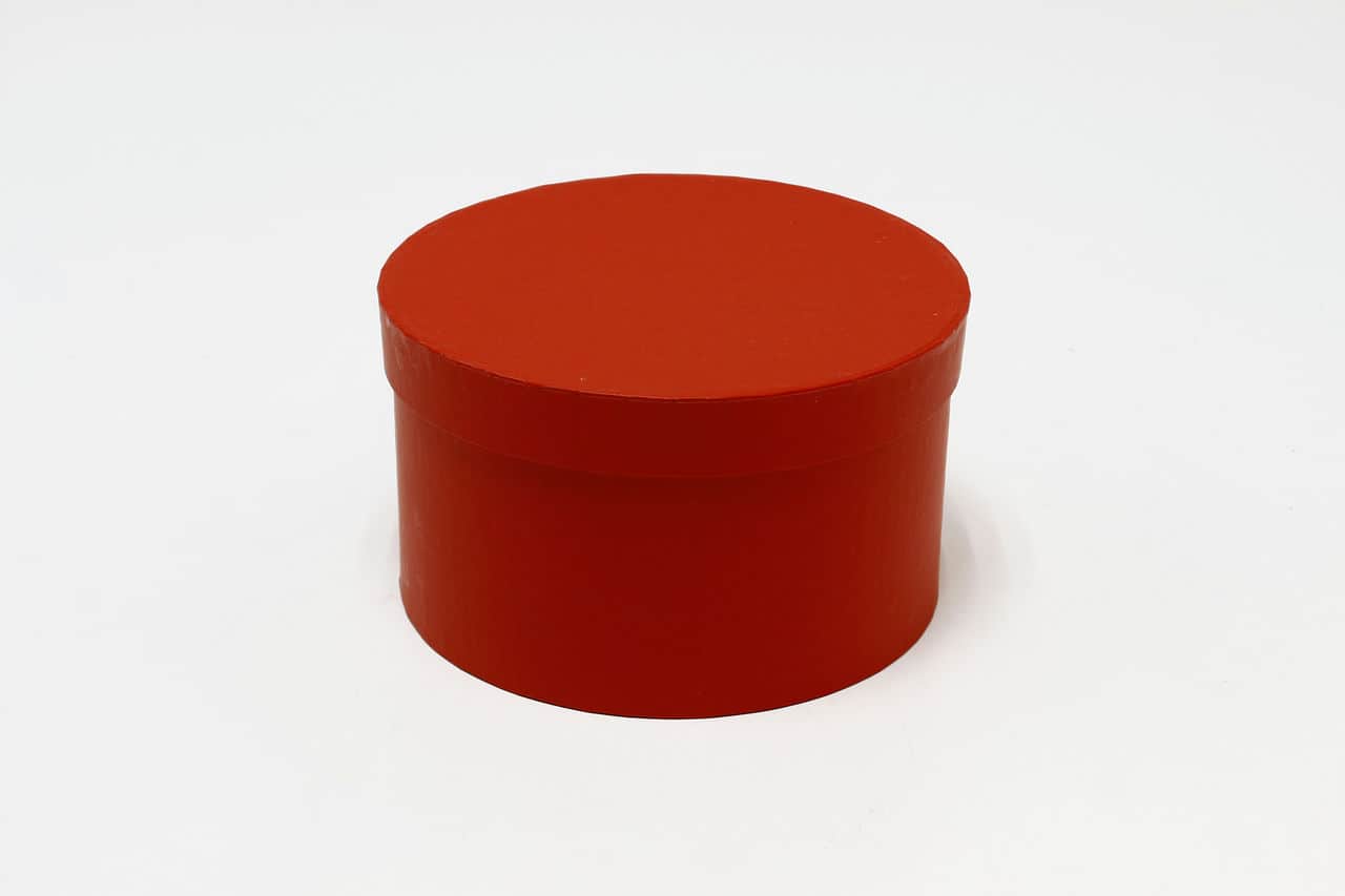 Коробка круг однотонная 19*10,8 см, Тёмно-красный (Арт) 721814/074-5