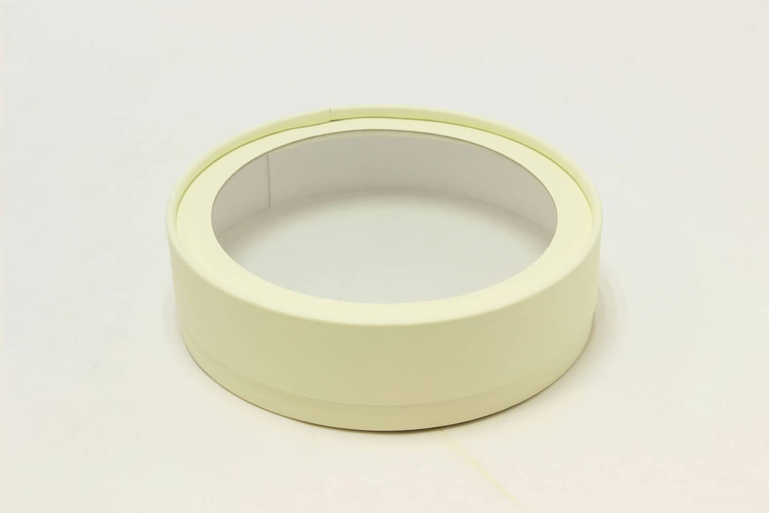 Подарочная коробка круглая с прозрачным окном D15*H6 Натуральный №14