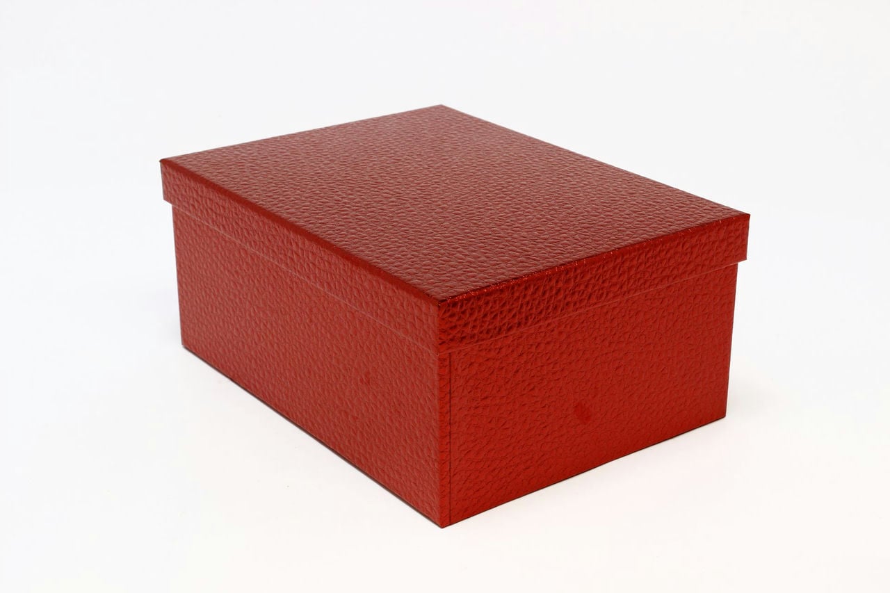 Коробка Прямоугольная 28*21*12,3 см "Кожа крокодила" Красный (Арт) 721604/0001-4