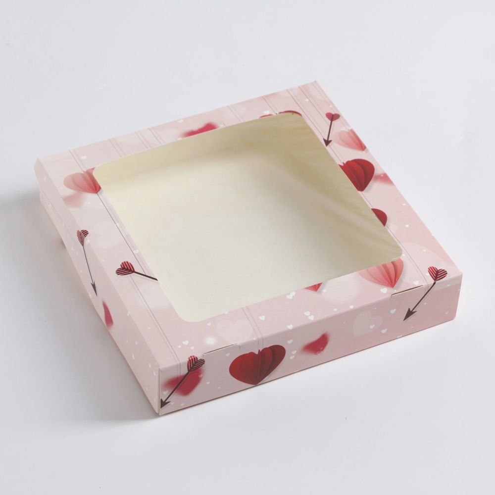 Коробка складная "Сердца оригами" 20 х 20 х 4 см 7577136