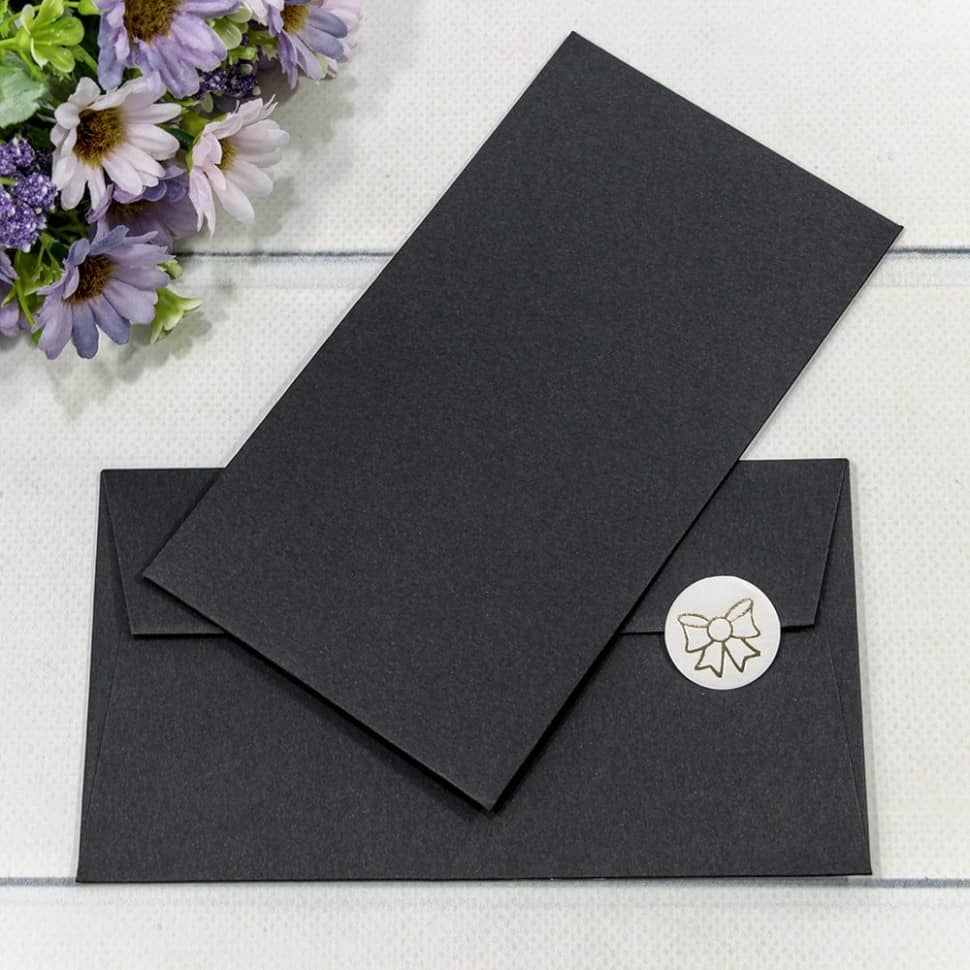 Конверт подарочный 16,9*9,4см Черный №1003