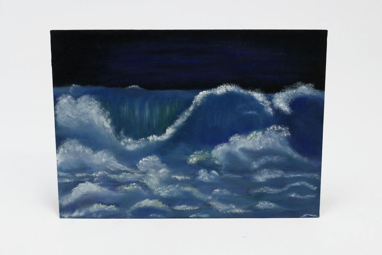 Картина "Ночная буря" 35 х 25см