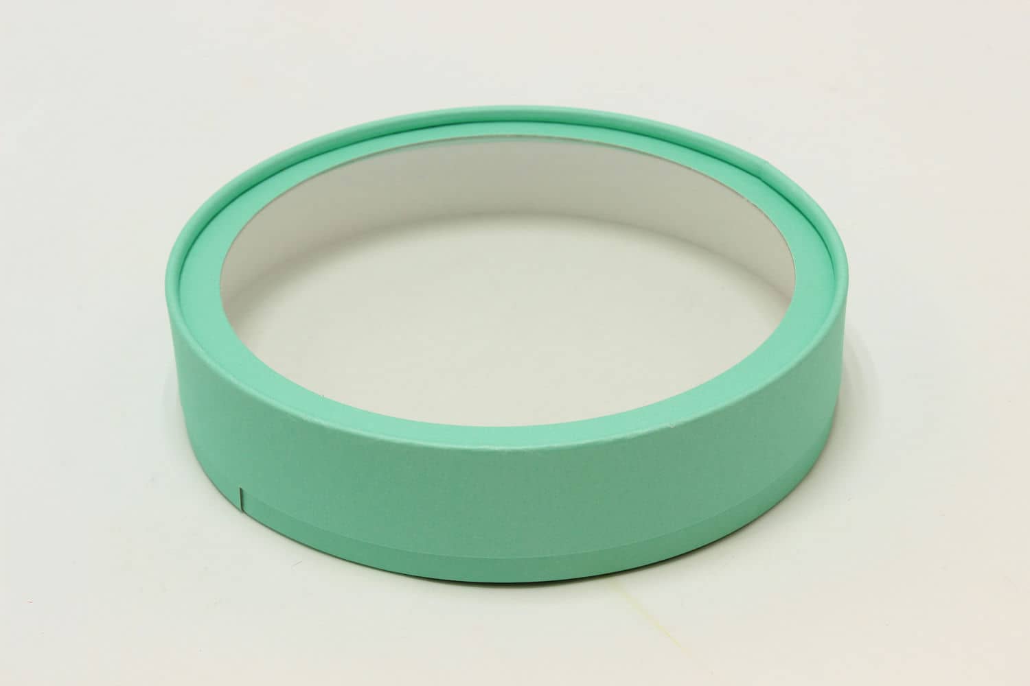 Подарочная коробка круглая с прозрачным окном D20*H5 Мятный №5