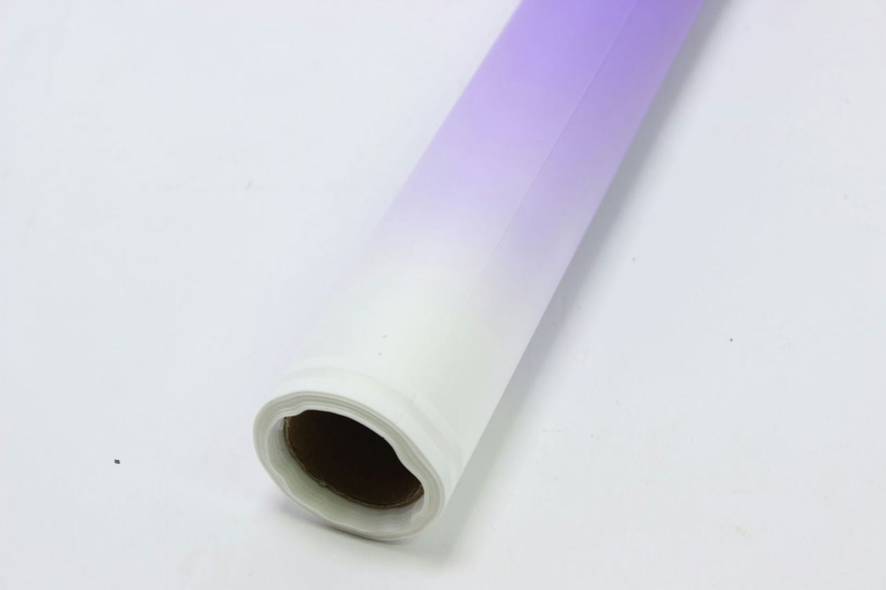 Плёнка 0,58*10м матовая с двойной белой полосой 50мкм Фиолетовый
