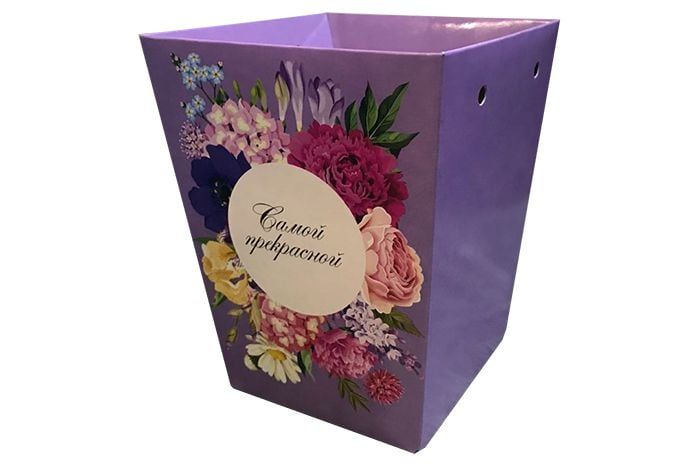 Плайм пакет H150 D120/90 Романтика Цветы на фиолетовом
