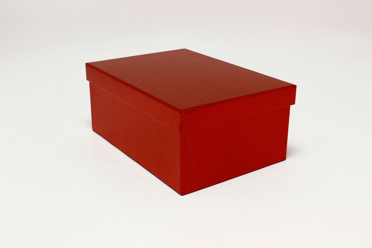 Коробка прямоугольник 34,5*24,5*14,5 см "Кожа крокодила" Красный (Арт) 7210808/0001-6