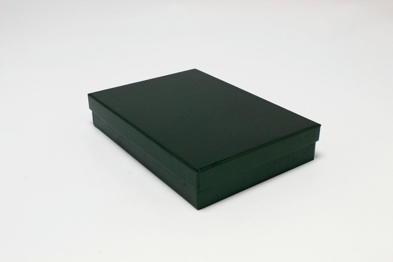 Коробка прямоугольник "Узор" 34*24,5*6,5 см, Изумрудный (Арт) 721607/0011-7
