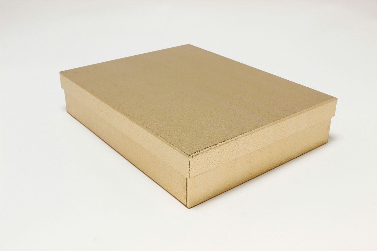 Коробка прямоугольник "Кожа крокодила" 42*32*8,7 см, Розовое золото (Арт) 721607/0004-3