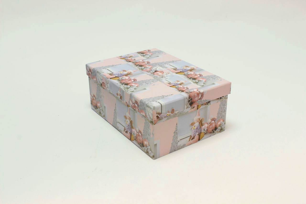 Коробка НГ прямоугольная 24,3*17,6*10,5 см "Ангел" (Арт) 730604/1681-6