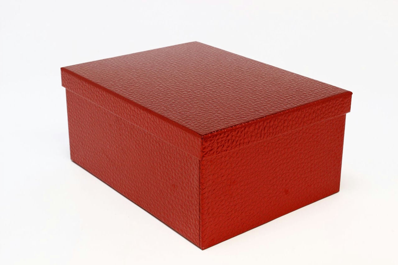 Коробка Прямоугольная 30*22,8*13,3 см "Кожа крокодила" Красный (Арт) 721604/0001-3