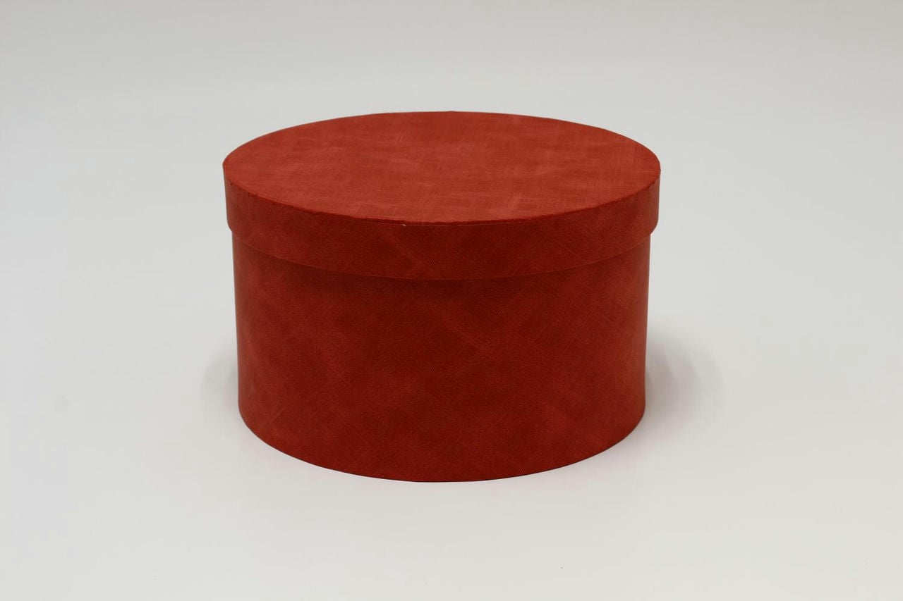 Подарочная коробка Круг "Текстура" 26*15 см Красный (Арт) 7218001/0041-4