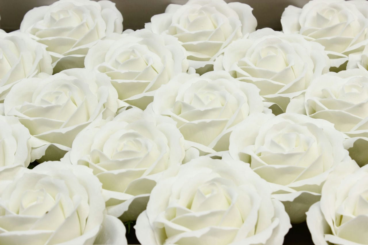 Декоративный цветок-мыло "Большая роза" 6,5*7 см белый (Арт) 420053/24А