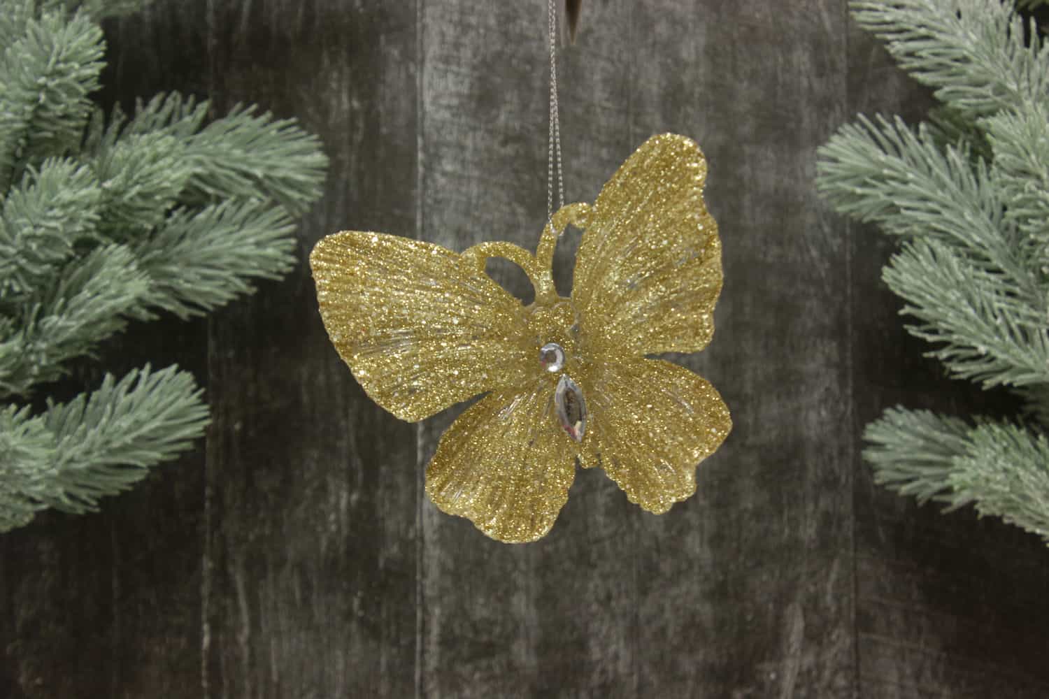 Украшение подвесное Бабочка (пластик), 11x12см, Шампань