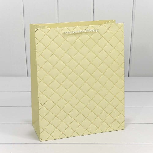 Пакет подарочный "Ромб" Светло-жёлтый 26*32*12 см