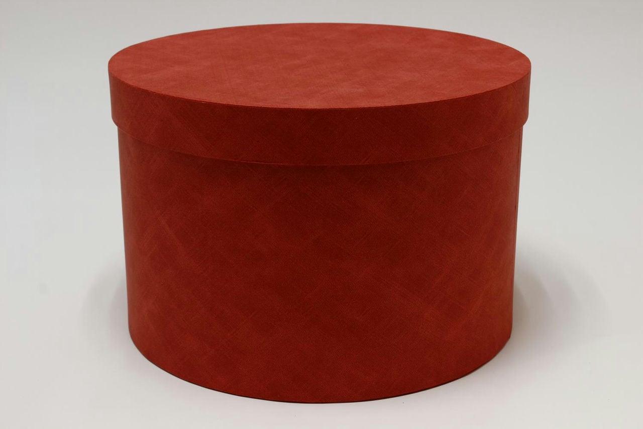 Подарочная коробка Круг "Текстура" 32*21 см Красный (Арт) 7218001/0041-1