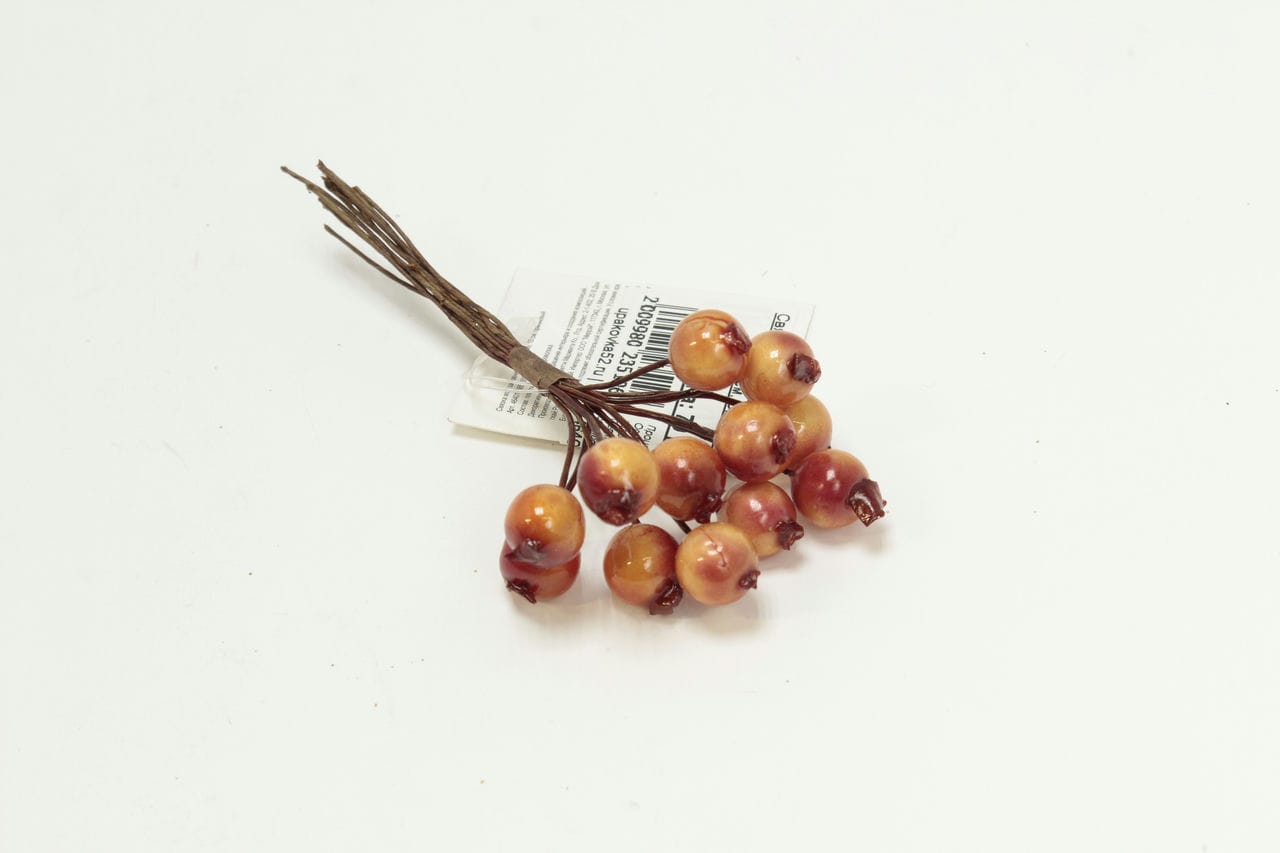 Связка ягод шиповника на проволоке, 10 см, Оранжевый