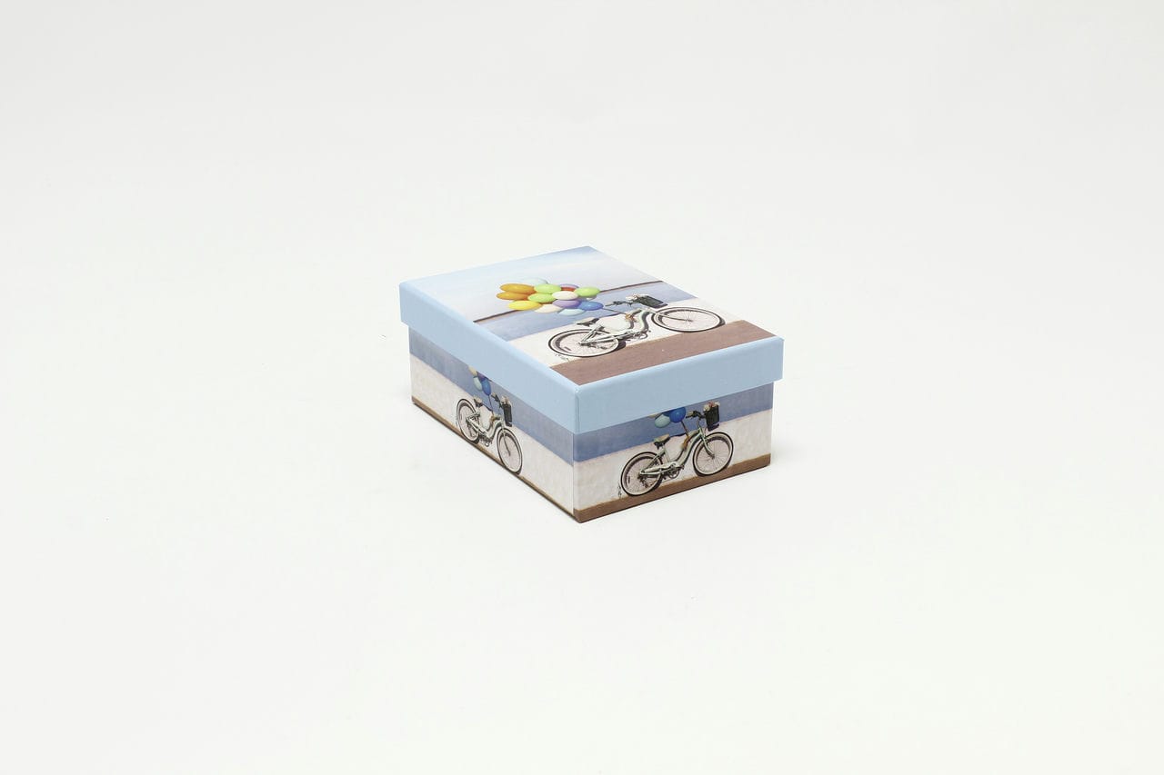 Коробка прямоугольная "Велосипед с шариками" 16,8*10,8*6,5 см (Арт) 721605/2218-10