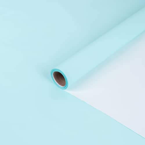 Пленка матовая двухсторонняя 58см*10м Нежно-голубая/Белая (05)