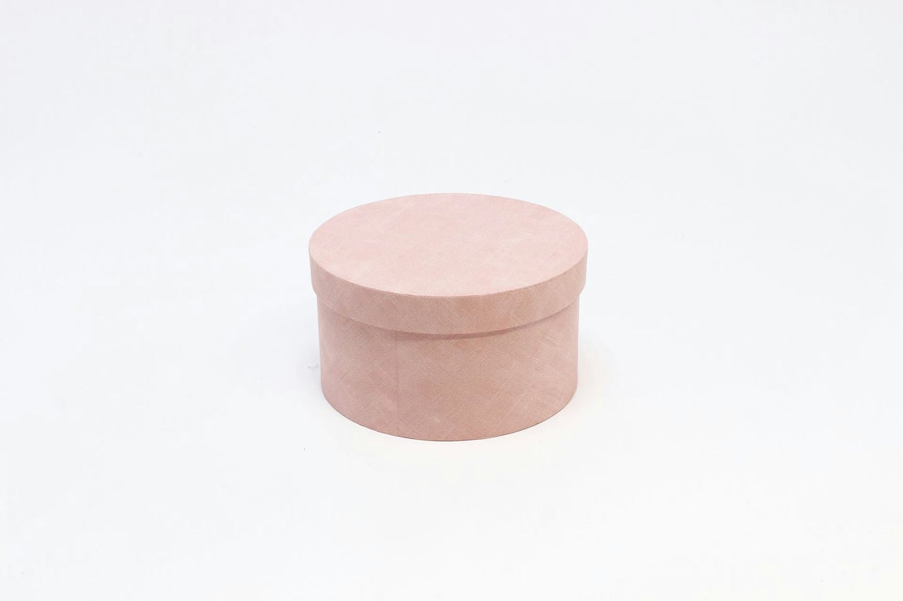 Подарочная коробка Круг "Текстура" 17,5*9,5 см Розовый (Арт) 7218001/004-7