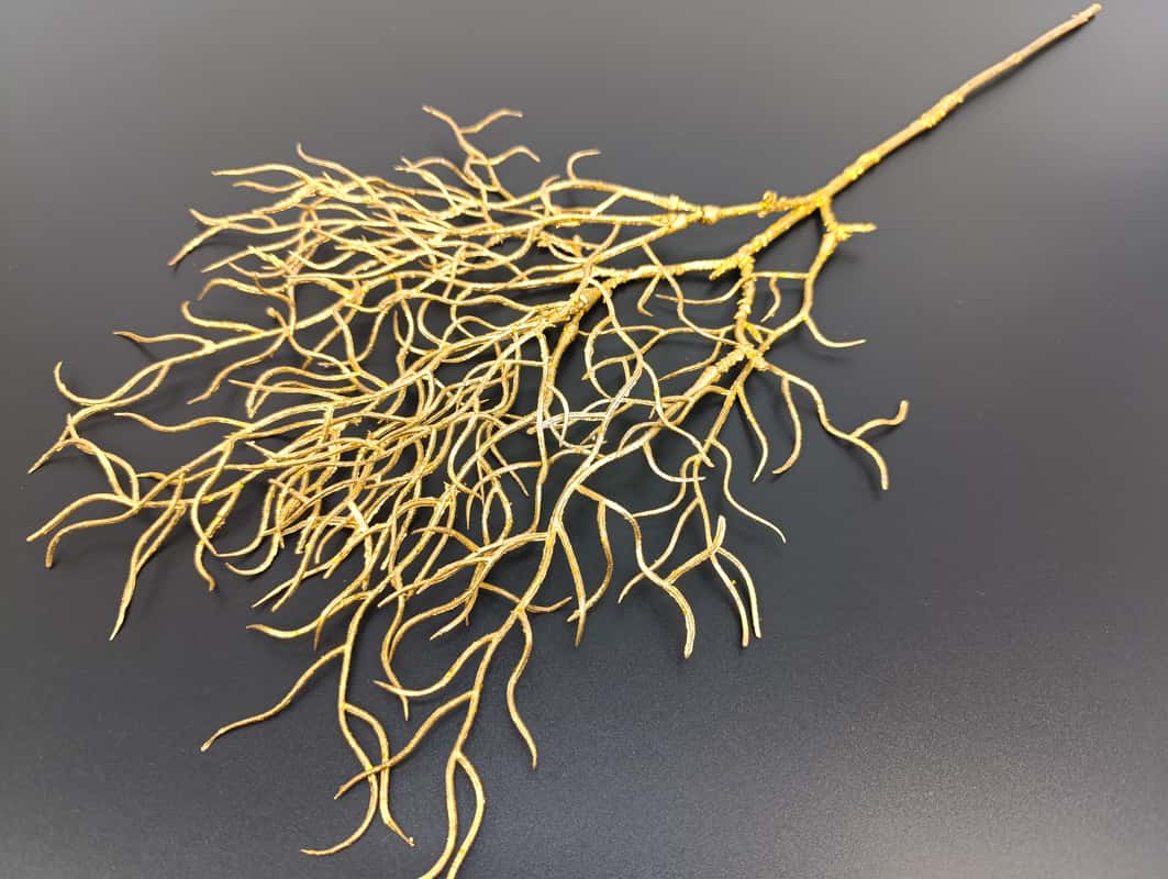 Ветка водоросли "Эшли" H60см Золото