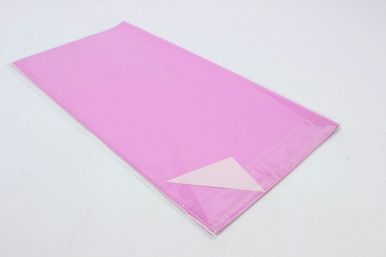 Плёнка в листах 60*60 (20 шт.) матовая двухсторонняя 65мкм Ярко-розовый/Бледно-розовый