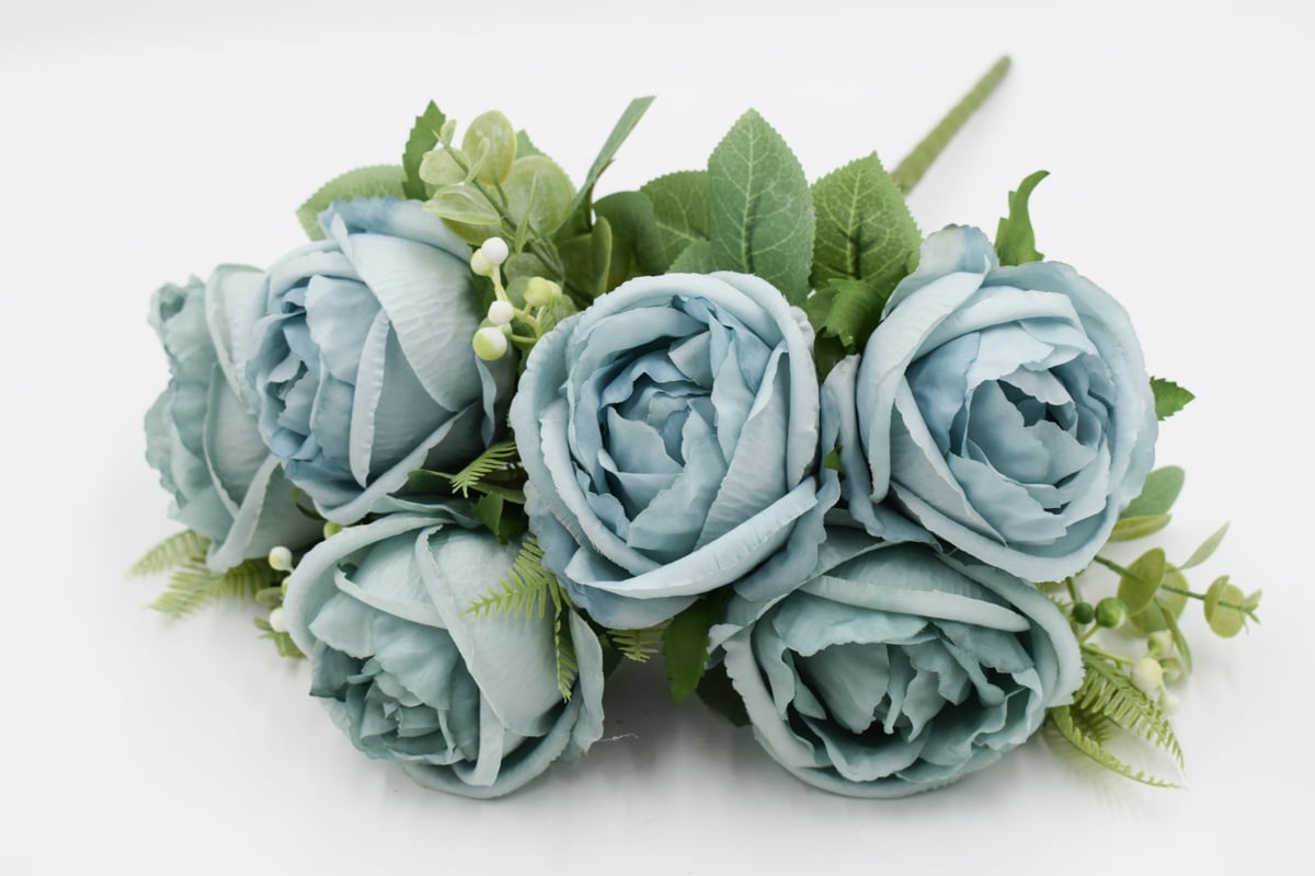 Букет пионовидной розы "Элли" 50см Голубой