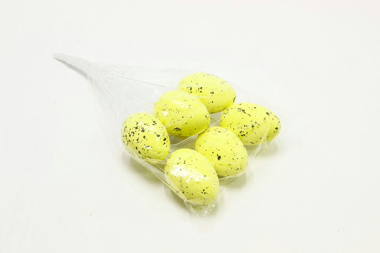 Набор яиц на вставке (пенопласт), H30х6см, Желтый (цена за 1шт)