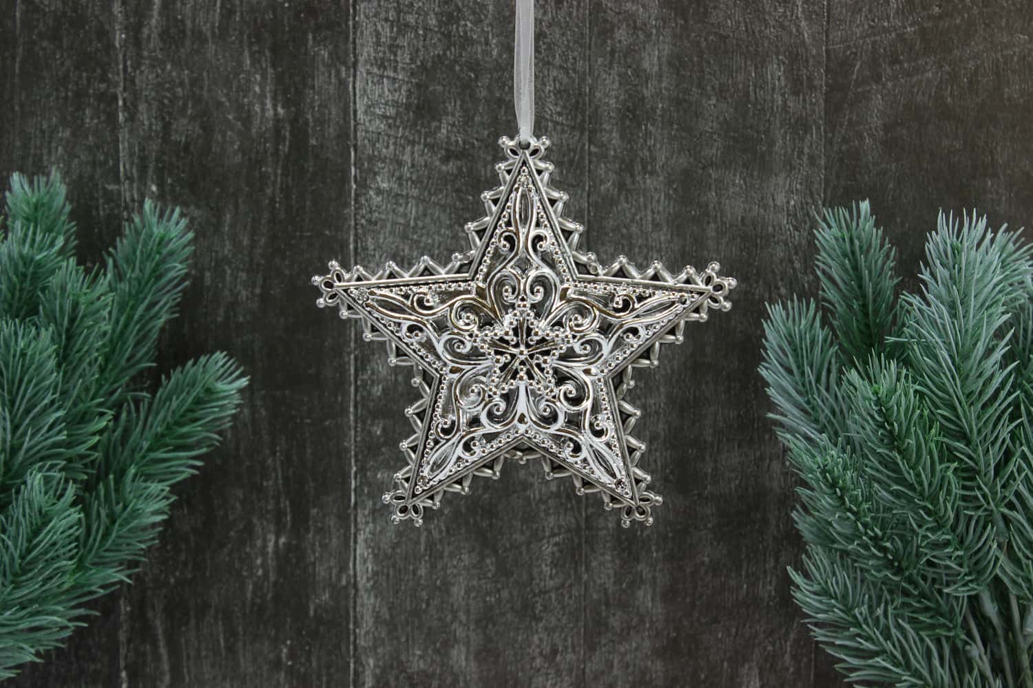 Украшение подвесное Звезда, 12х12см, Серебряный