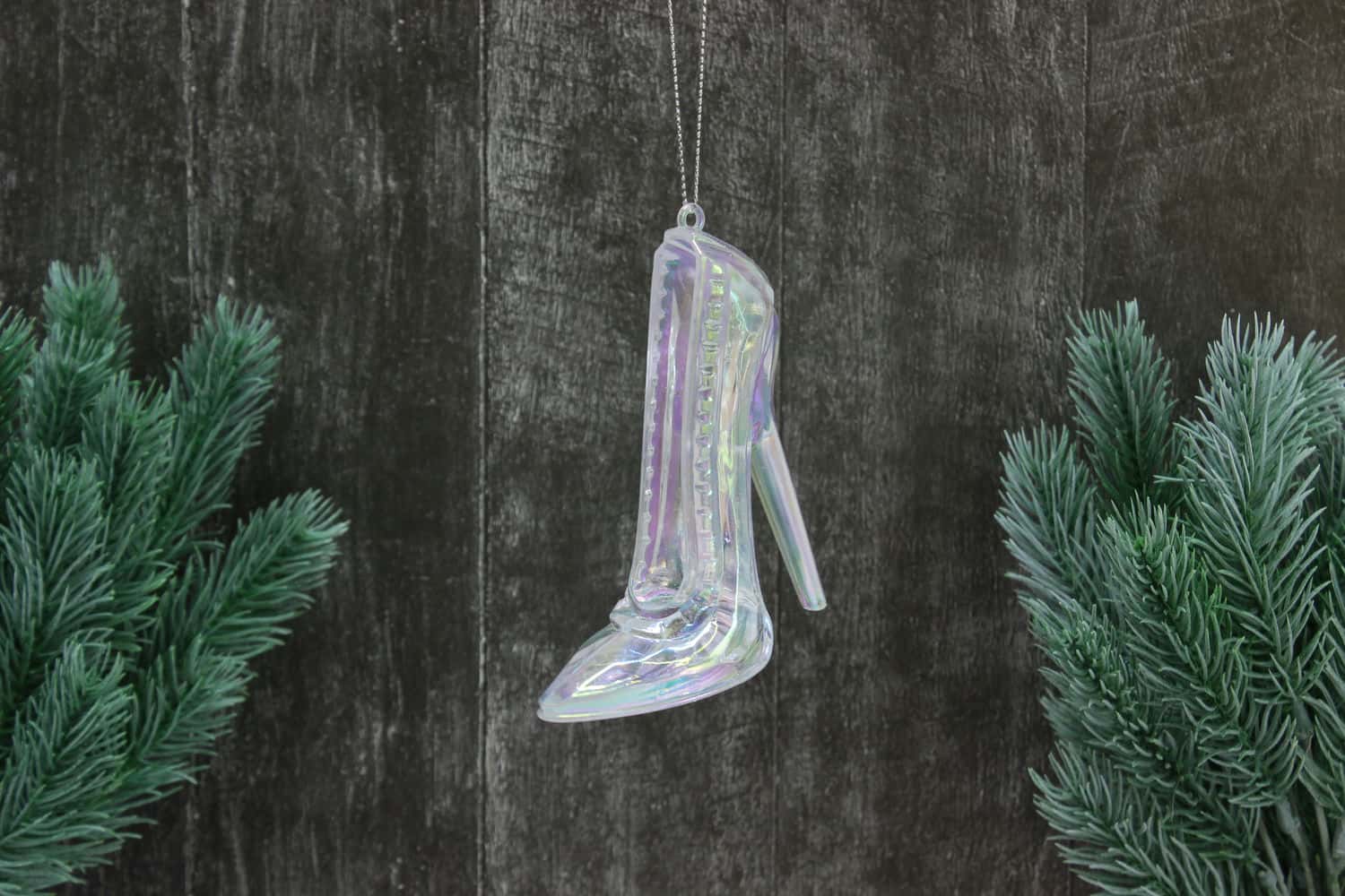 Украшение подвесное Туфелька (пластик), 10,5х9х4см, Перламутровый